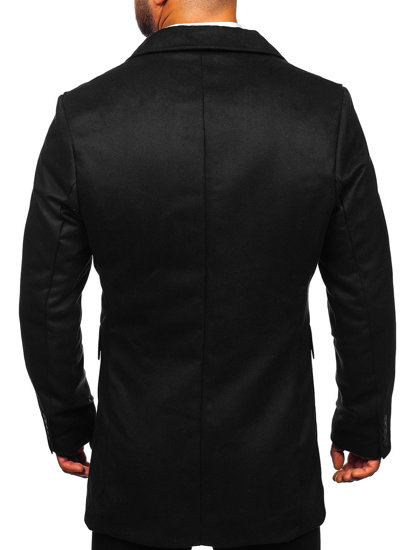 Men's Double-breasted Long Winter Coat Black Bolf 79B3-073