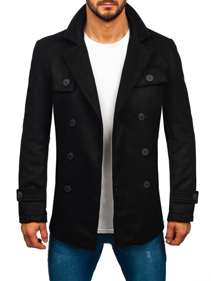 Men’s Double-breasted Winter Coat Black Bolf M3142A1