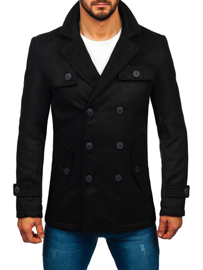 Men’s Double-breasted Winter Coat Black Bolf M3142A1