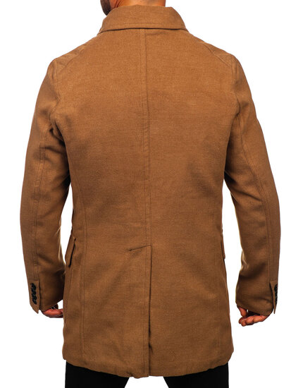 Men's Double-breasted Winter Coat with high collar Camel Bolf 1048C