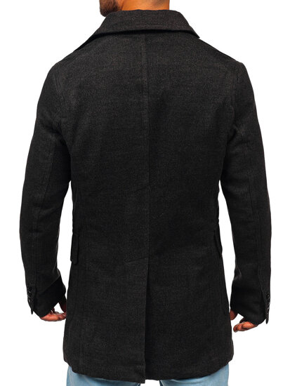 Men’s Double-breasted Winter Coat with high collar Graphite Bolf 1048A