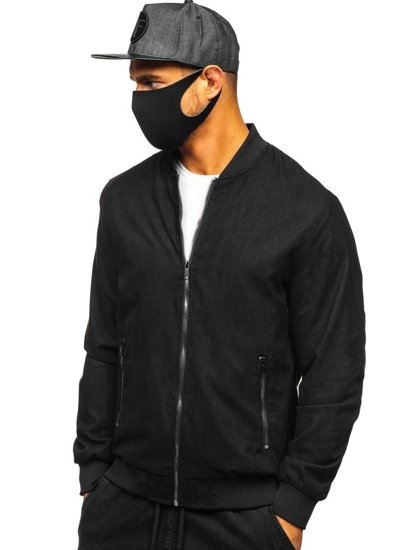 Men's Double-layered Reusable Protective Face Mask Black Bolf 04