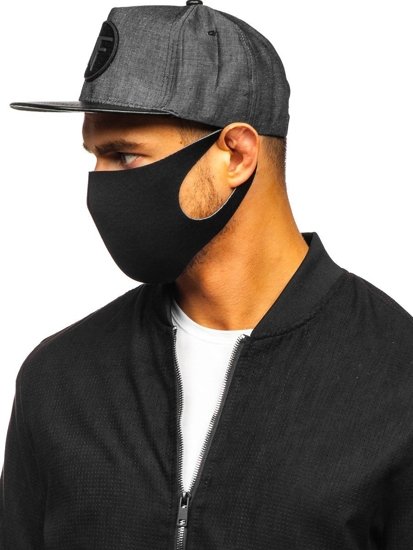 Men's Double-layered Reusable Protective Face Mask Black Bolf 04