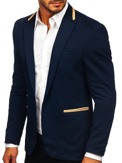 Men's Elegant Blazer Navy Blue Bolf 9400