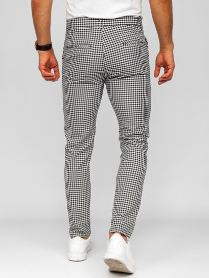 Men’s Elegant Checkered Pants Black Bolf 184143