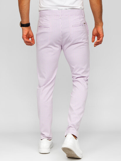 Men’s Elegant Checkered Pants Violet Bolf 184143