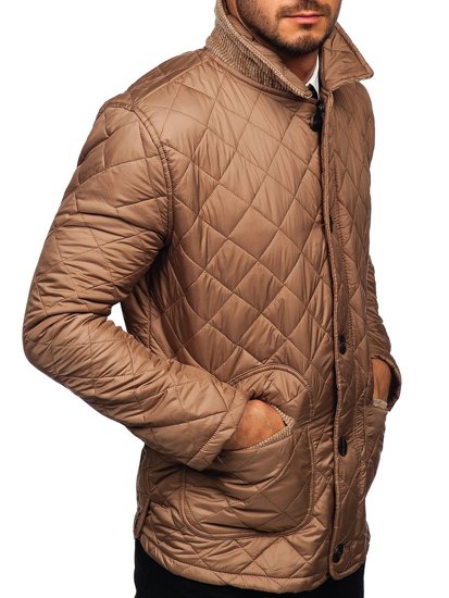 Men's Elegant Lightweight Husky Jacket Beige Bolf 0003