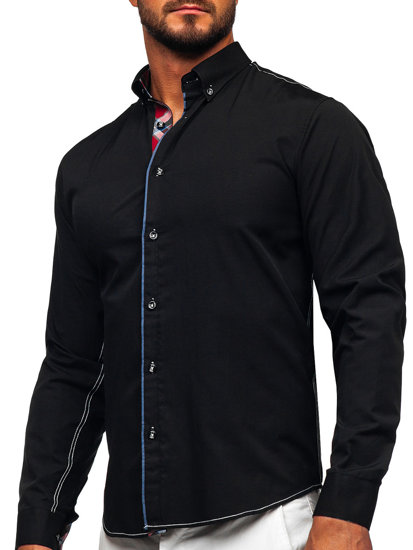 Men's Elegant Long Sleeve Shirt Black Bolf 22732