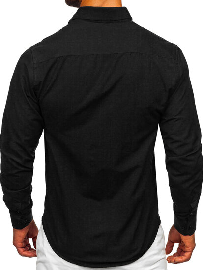 Men’s Elegant Long Sleeve Shirt Black Bolf 24740