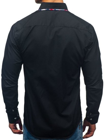 Men's Elegant Long Sleeve Shirt Black Bolf 2712