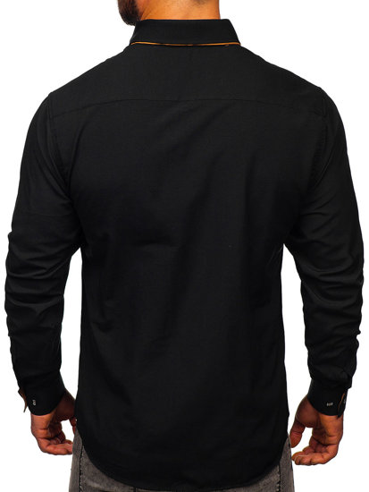 Men's Elegant Long Sleeve Shirt Black Bolf 3708-1