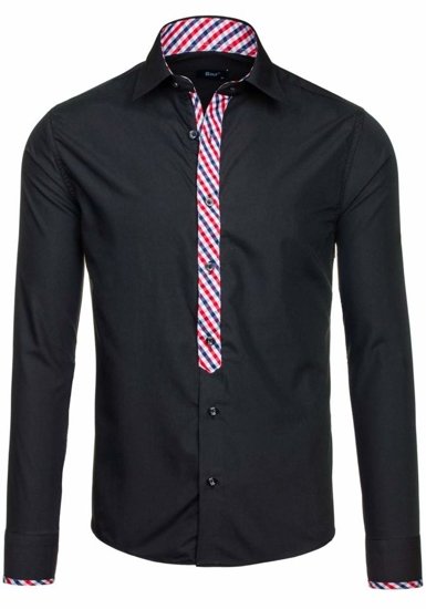 Men's Elegant Long Sleeve Shirt Black Bolf 6867