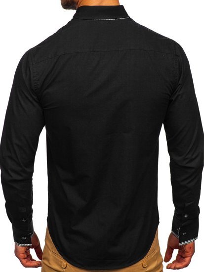 Men's Elegant Long Sleeve Shirt Black Bolf 6873