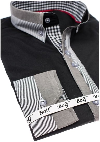 Men's Elegant Long Sleeve Shirt Black Bolf 6950