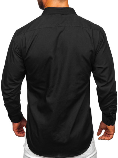 Men's Elegant Long Sleeve Shirt Black Bolf M14