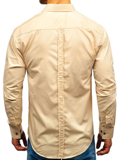 Men's Elegant Long Sleeve Shirt Camel Bolf 1769