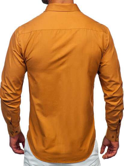 Men's Elegant Long Sleeve Shirt Camel Bolf 5821-1