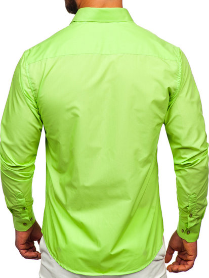 Men's Elegant Long Sleeve Shirt Celadon Bolf 6944