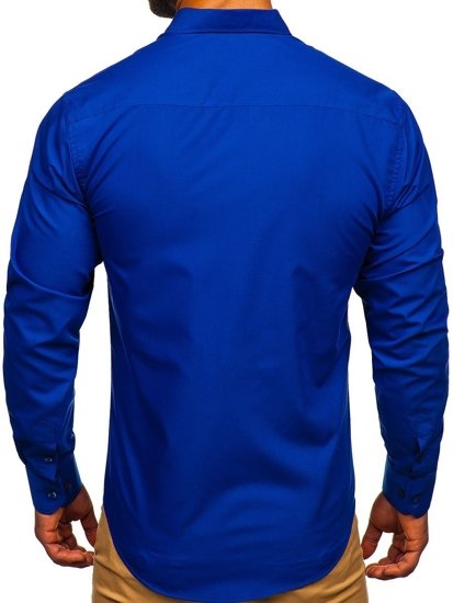 Men's Elegant Long Sleeve Shirt Cobalt Bolf 3713