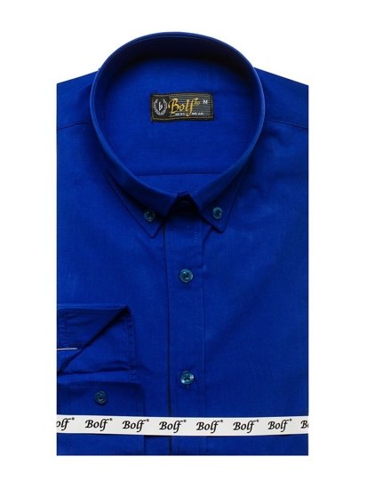 Men's Elegant Long Sleeve Shirt Cobalt Bolf 3713