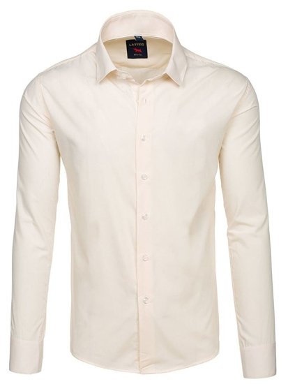 Men's Elegant Long Sleeve Shirt Ecru Bolf TS100