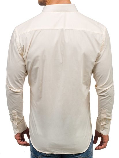 Men's Elegant Long Sleeve Shirt Ecru Bolf TS100