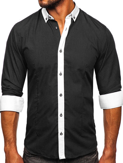 Men's Elegant Long Sleeve Shirt Graphite Bolf 21750