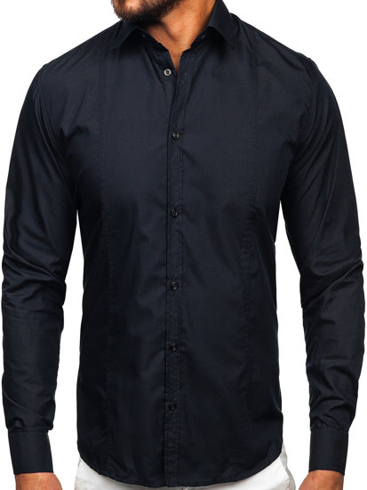 Men’s Elegant Long Sleeve Shirt Graphite Bolf 6944