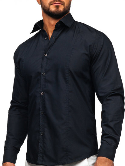 Men’s Elegant Long Sleeve Shirt Graphite Bolf 6944