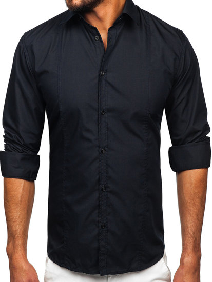 Men’s Elegant Long Sleeve Shirt Graphite Bolf 6944