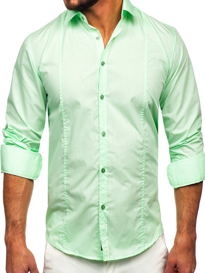 Men's Elegant Long Sleeve Shirt Mint Bolf 6944