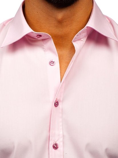 Men's Elegant Long Sleeve Shirt Pink Bolf 1703