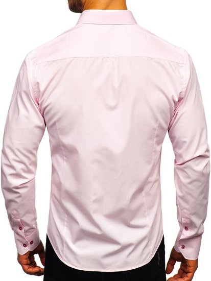 Men's Elegant Long Sleeve Shirt Pink Bolf 1703