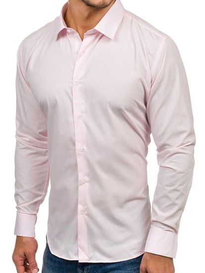 Men's Elegant Long Sleeve Shirt Pink Bolf TS100