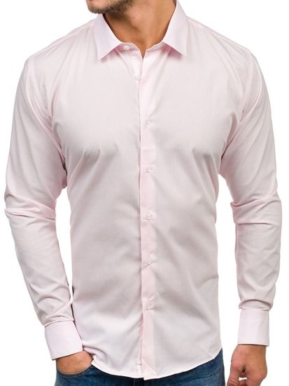 Men's Elegant Long Sleeve Shirt Pink Bolf TS100