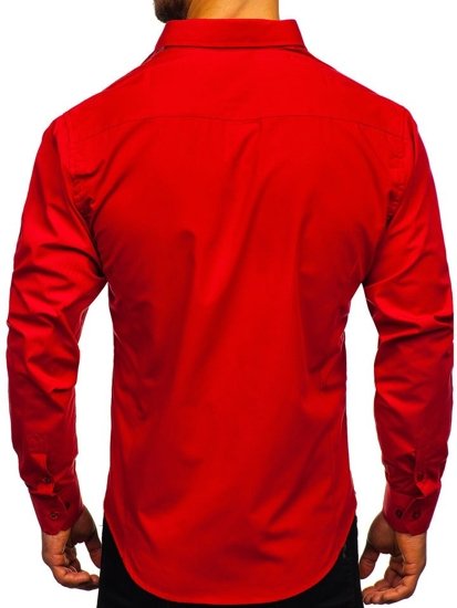 Men's Elegant Long Sleeve Shirt Red Bolf 1703