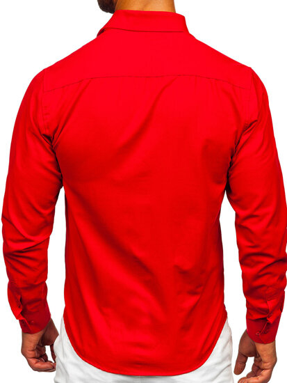 Men’s Elegant Long Sleeve Shirt Red Bolf 24740