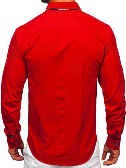 Men's Elegant Long Sleeve Shirt Red Bolf 4704