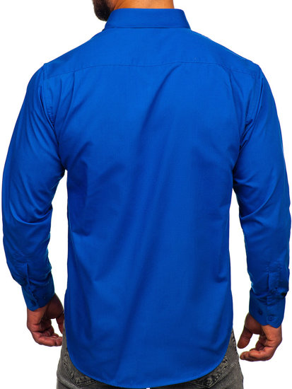 Men's Elegant Long Sleeve Shirt Royal Blue Bolf M14