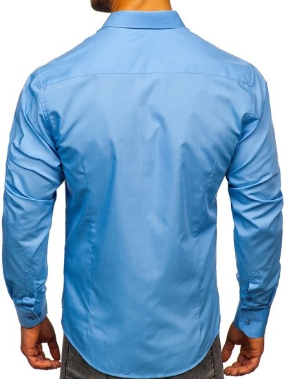 Men's Elegant Long Sleeve Shirt Sky Blue Bolf 1703