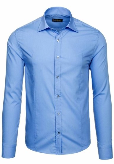 Men's Elegant Long Sleeve Shirt Sky Blue Bolf 1703