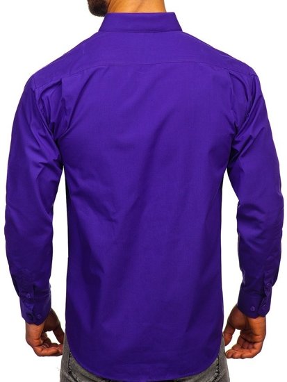 Men's Elegant Long Sleeve Shirt Violet Bolf 0003