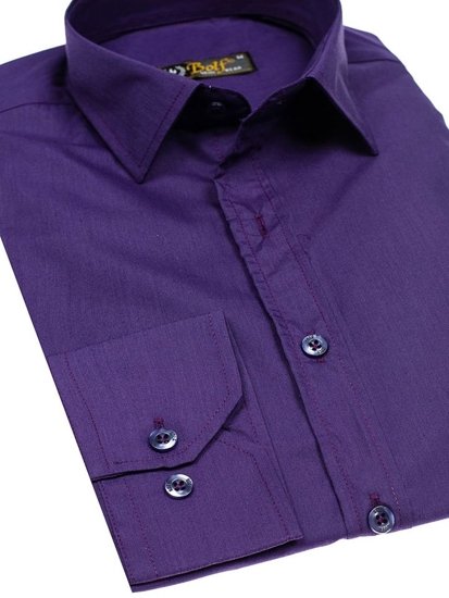 Men's Elegant Long Sleeve Shirt Violet Bolf 1703