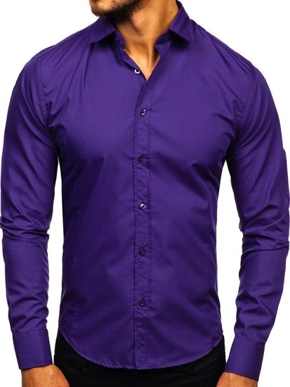 Men's Elegant Long Sleeve Shirt Violet Bolf 1703