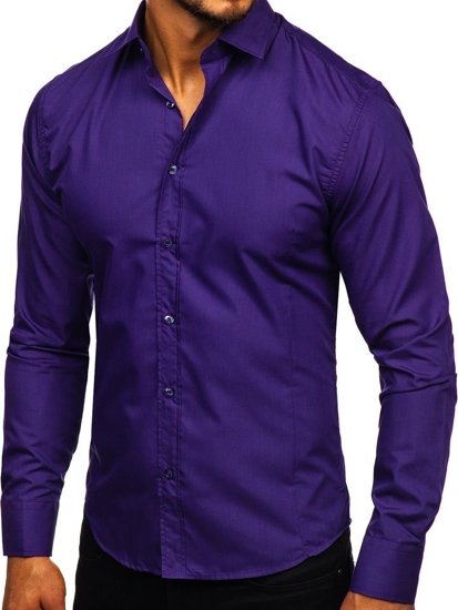 Men's Elegant Long Sleeve Shirt Violet Bolf 1703