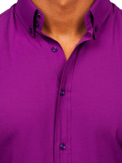 Men's Elegant Long Sleeve Shirt Violet Bolf 5821-1