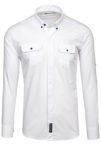 Men's Elegant Long Sleeve Shirt White Bolf 0780