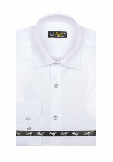 Men's Elegant Long Sleeve Shirt White Bolf 1703