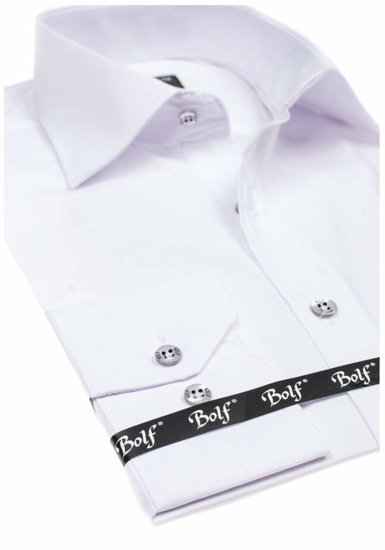 Men's Elegant Long Sleeve Shirt White Bolf 1703