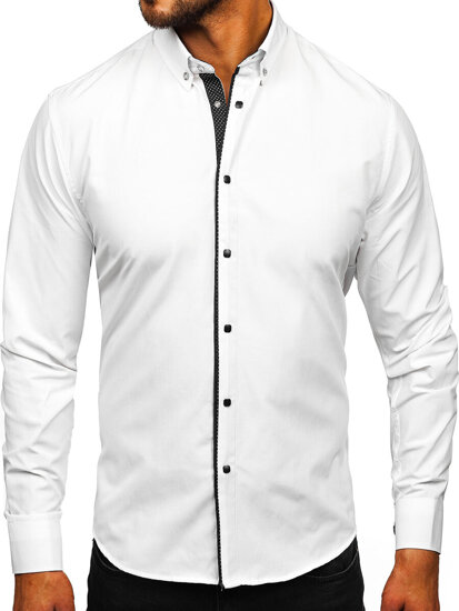 Men’s Elegant Long Sleeve Shirt White Bolf 17724